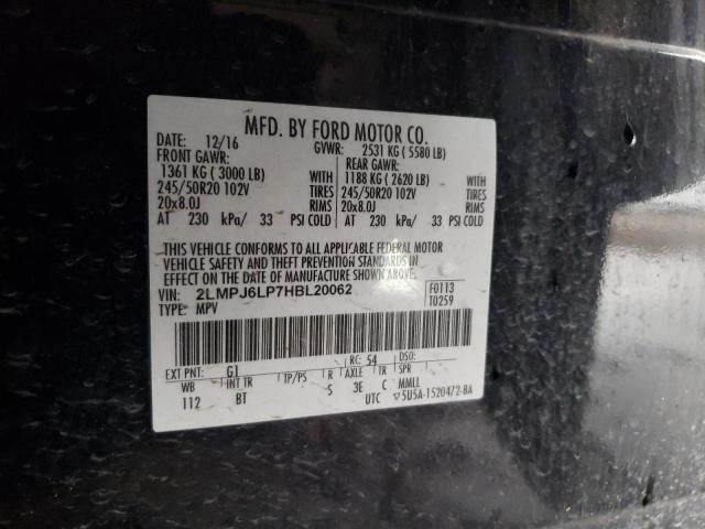 2LMPJ6LP7HBL20062 - 2017 LINCOLN MKX RESERVE أسود صورة 13