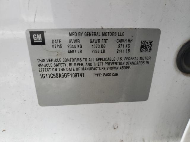 1G11C5SA6GF109741 - 2016 CHEVROLET MALIBU LIM LT Ақ фото 12