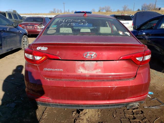 5NPE24AF1FH220253 - 2015 HYUNDAI SONATA SE RED photo 6