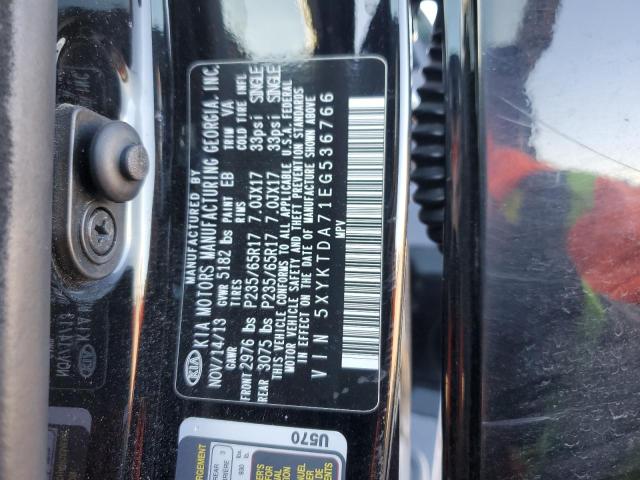 5XYKTDA71EG536766 - 2014 KIA SORENTO LX BLACK photo 14