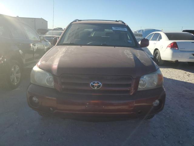 JTEGD21A960137609 - 2006 TOYOTA HIGHLANDER RED photo 5