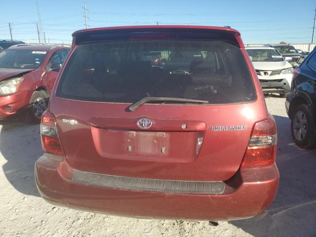 JTEGD21A960137609 - 2006 TOYOTA HIGHLANDER RED photo 6