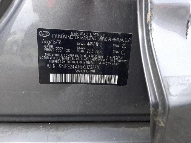 5NPE24AF5KH732270 - 2019 HYUNDAI SONATA SE GRAY photo 12