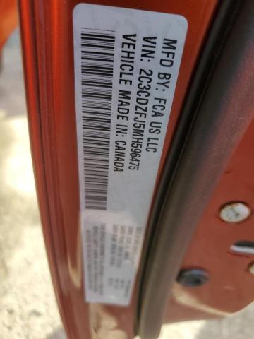 2C3CDZFJ5MH596475 - 2021 DODGE CHALLENGER R/T SCAT PACK ORANGE photo 13