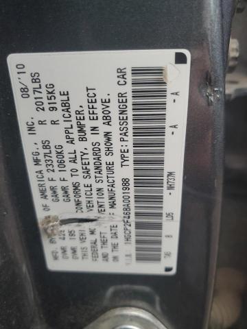 1HGCP2F46BA001988 - 2011 HONDA ACCORD LXP CHARCOAL photo 12