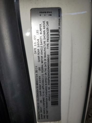 3VWPW3AG0AM008802 - 2010 VOLKSWAGEN NEW BEETLE WHITE photo 12