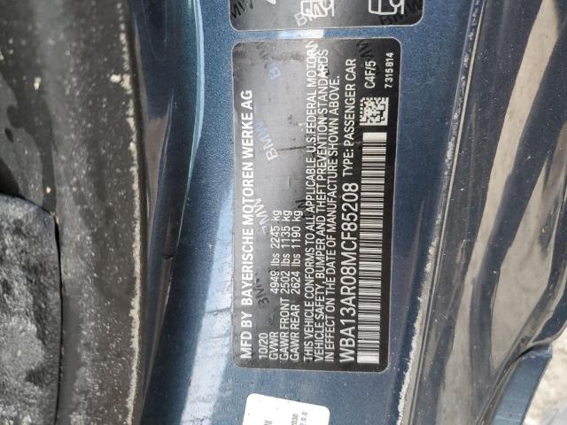 WBA13AR08MCF85208 - 2021 BMW M440XI BLUE photo 13
