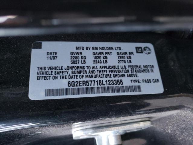 6G2ER57718L123366 - 2008 PONTIAC G8 BLACK photo 13