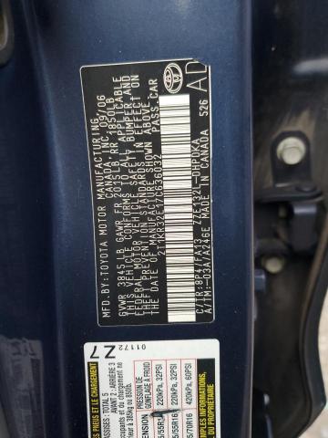 2T1KR32E17C636032 - 2007 TOYOTA COROLLA MA XR BLUE photo 12