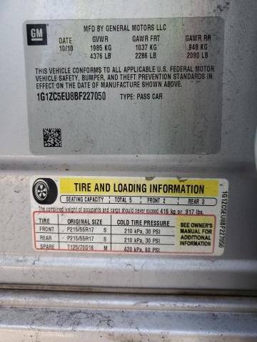 1G1ZC5EU8BF227050 - 2011 CHEVROLET MALIBU 1LT GRAY photo 12