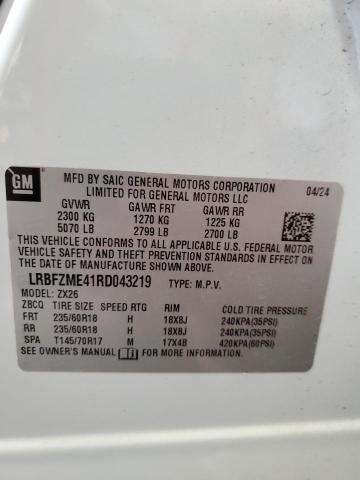 LRBFZME41RD043219 - 2024 BUICK ENVISION PREFERRED 白色 照片 13