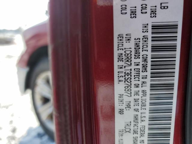 1C6RR7LT3ES276977 - 2014 RAM 1500 SLT RED photo 12