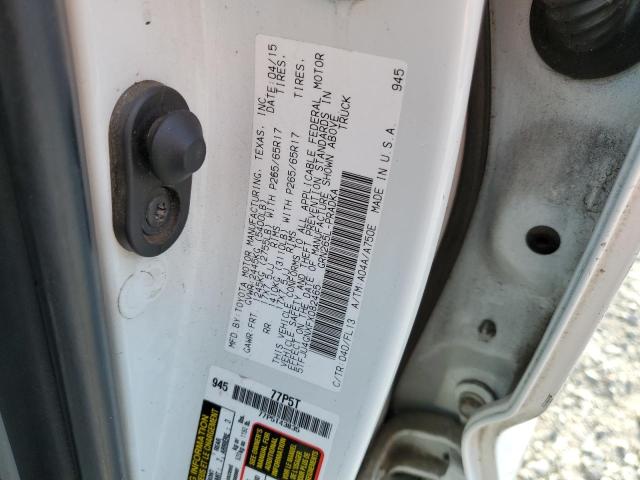 5TFJU4GNXFX082465 - 2015 TOYOTA TACOMA DOUBLE CAB PRERUNNER WHITE photo 12
