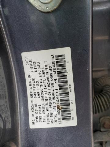 1HGCR2F74GA001418 - 2016 HONDA ACCORD EX GRAY photo 12