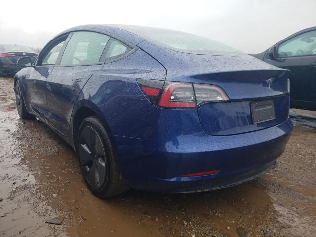 5YJ3E1EA9PF447329 - 2023 TESLA MODEL 3 BLUE photo 2