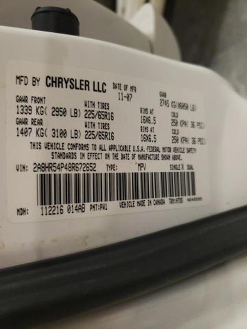 2A8HR54P48R672652 - 2008 CHRYSLER TOWN & COU TOURING WHITE photo 13