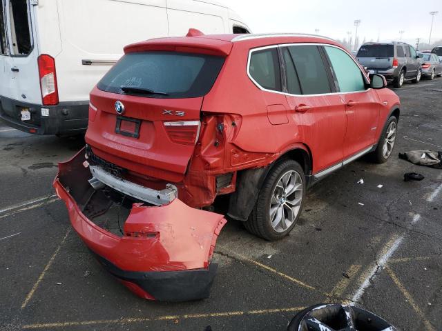 5UXWX9C55F0D47836 - 2015 BMW X3 XDRIVE28I RED photo 3