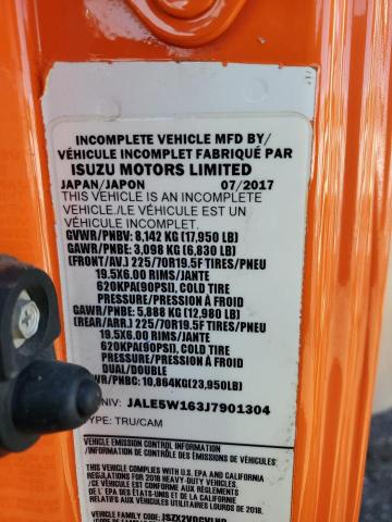 JALE5W163J7901304 - 2018 ISUZU NQR ORANGE photo 12