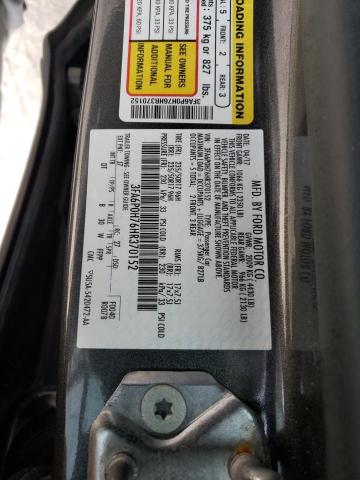 3FA6P0H76HR370152 - 2017 FORD FUSION SE GRAY photo 12