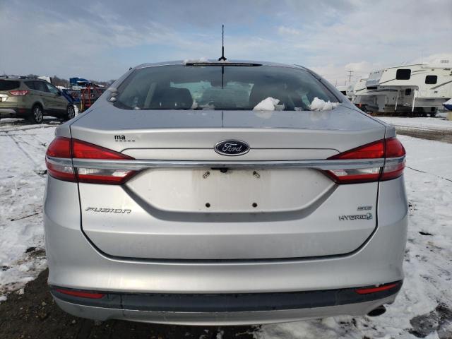 3FA6P0LU5HR323904 - 2017 FORD FUSION SE HYBRID SILVER photo 6