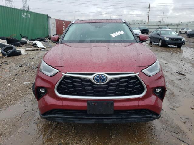 5TDGBRCHXMS043486 - 2021 TOYOTA HIGHLANDER HYBRID XLE BURGUNDY photo 5