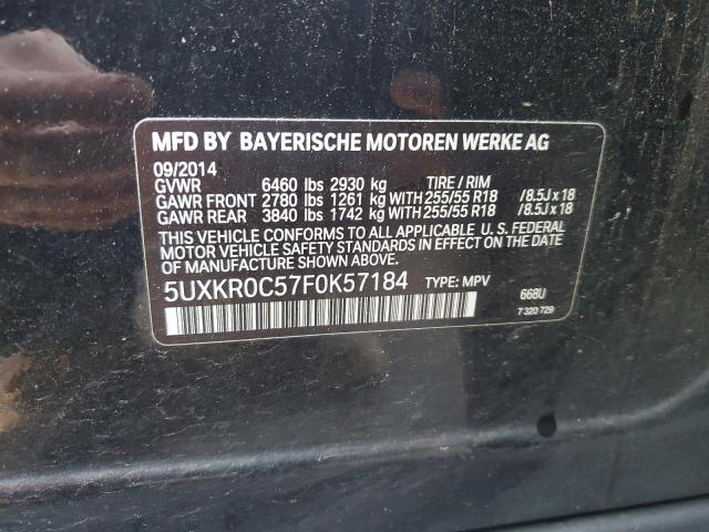 5UXKR0C57F0K57184 - 2015 BMW X5 XDRIVE35I BLACK photo 12