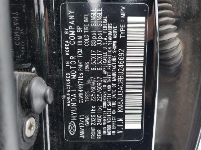 KM8JU3AC8BU246692 - 2011 HYUNDAI TUCSON GLS BLACK photo 13