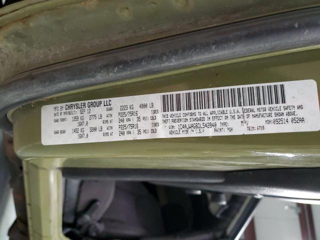 1C4AJWAG6DL542840 - 2013 JEEP WRANGLER SPORT GREEN photo 12