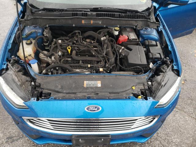 3FA6P0HD1KR151757 - 2019 FORD FUSION SE BLUE photo 11