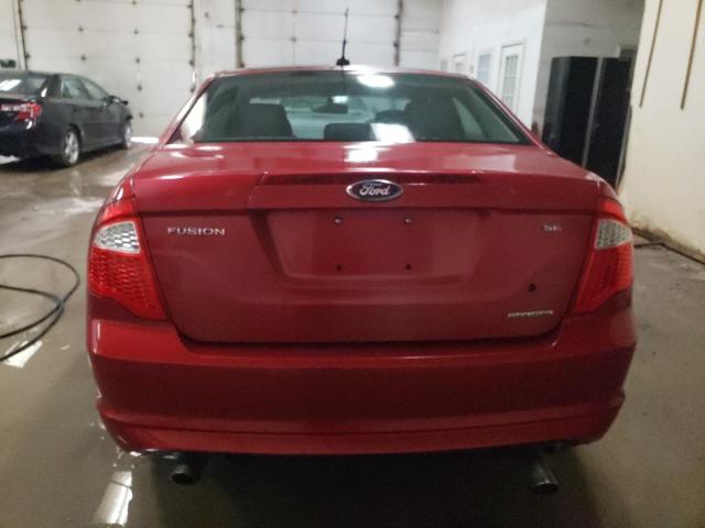 3FAHP0HG7BR220146 - 2011 FORD FUSION SE RED photo 6