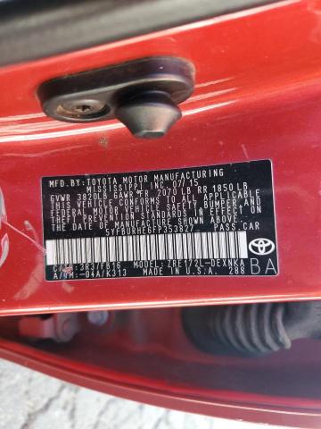 5YFBURHE6FP353827 - 2015 TOYOTA COROLLA L RED photo 12