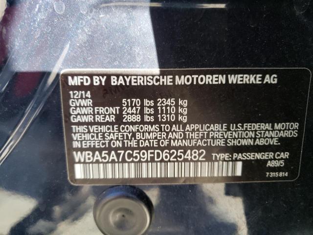 WBA5A7C59FD625482 - 2015 BMW 528 XI BLUE photo 12