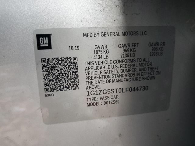 1G1ZG5ST0LF044730 - 2020 CHEVROLET MALIBU RS 银色 照片 12