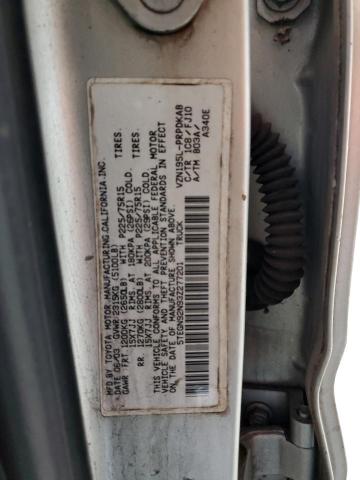 5TEGN92N93Z277201 - 2003 TOYOTA TACOMA DOUBLE CAB PRERUNNER SILVER photo 12
