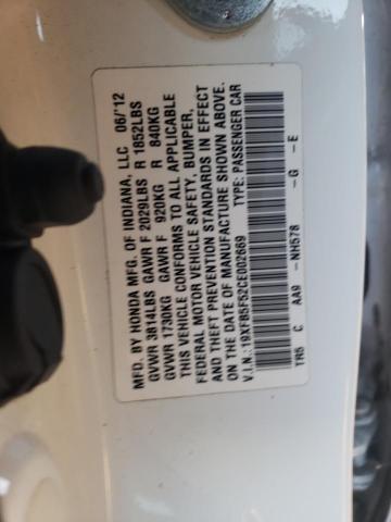 19XFB5F52CE002669 - 2012 HONDA CIVIC NATURAL GAS WHITE photo 12