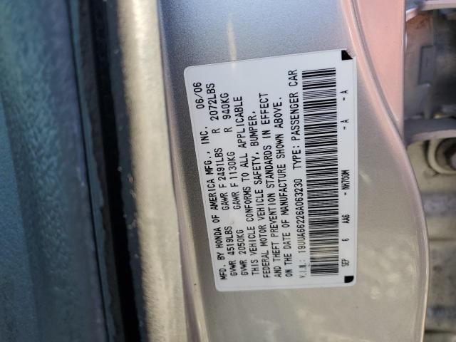 19UUA66226A063230 - 2006 ACURA 3.2TL SILVER photo 12