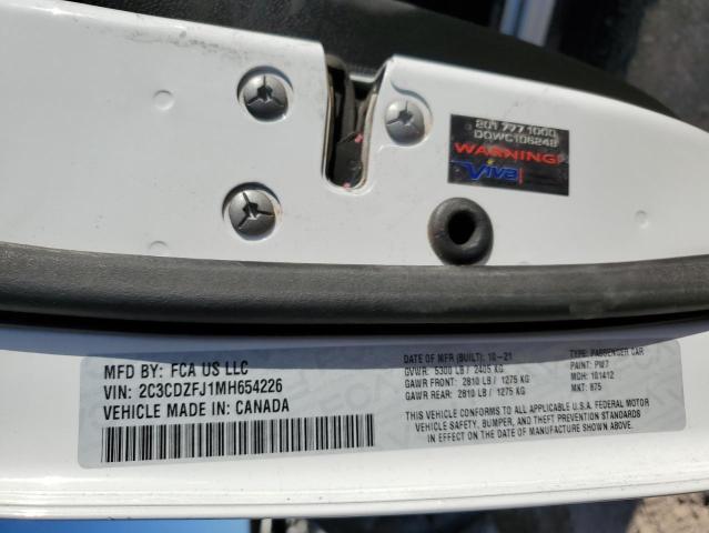 2C3CDZFJ1MH654226 - 2021 DODGE CHALLENGER R/T SCAT PACK WHITE photo 12