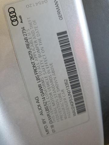 WAU24GF53JN013352 - 2018 AUDI S5 PRESTIGE 银色 照片 12