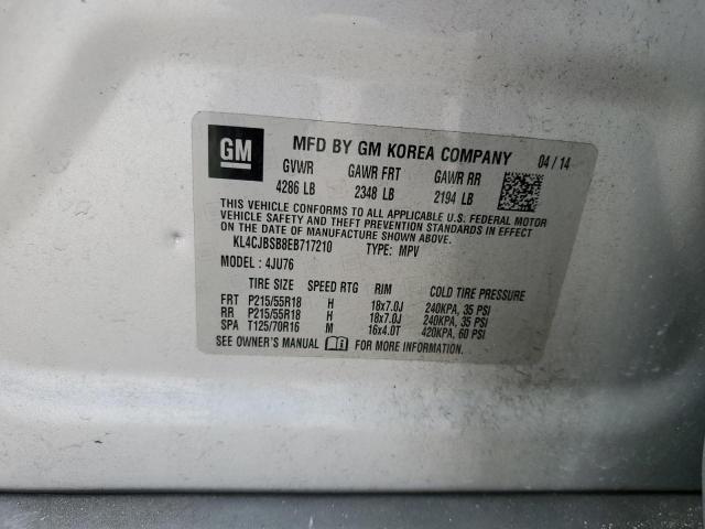 KL4CJBSB8EB717210 - 2014 BUICK ENCORE CONVENIENCE 银色 照片 13