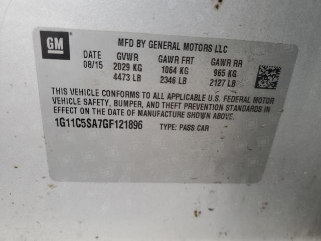 1G11C5SA7GF121896 - 2016 CHEVROLET MALIBU LIM LT 银色 照片 12