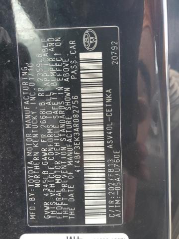 4T4BF3EK3AR082756 - 2010 TOYOTA CAMRY BASE Қара фото 13