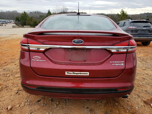 3FA6P0RU0JR244623 - 2018 FORD FUSION TITANIUM/PLATINUM HEV RED photo 6