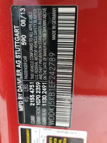 WDDKJ5KB1EF242789 - 2014 MERCEDES-BENZ E 350 RED photo 13