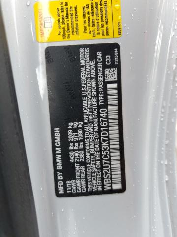 WBS2U7C53K7D16740 - 2019 BMW M2 COMPETITION SILVER photo 12