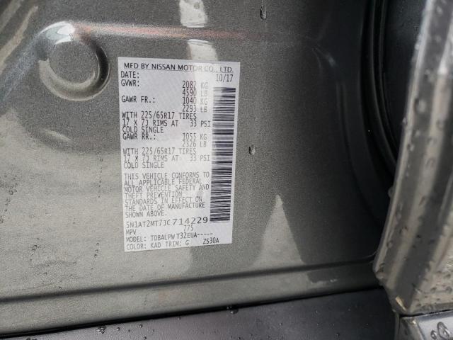 5N1AT2MT7JC714229 - 2018 NISSAN ROGUE S GRAY photo 13