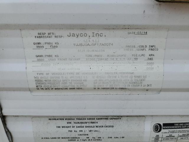 1UJBJ0AJ5F17A0074 - 2015 JAYCO JAY FLIGHT WHITE photo 10