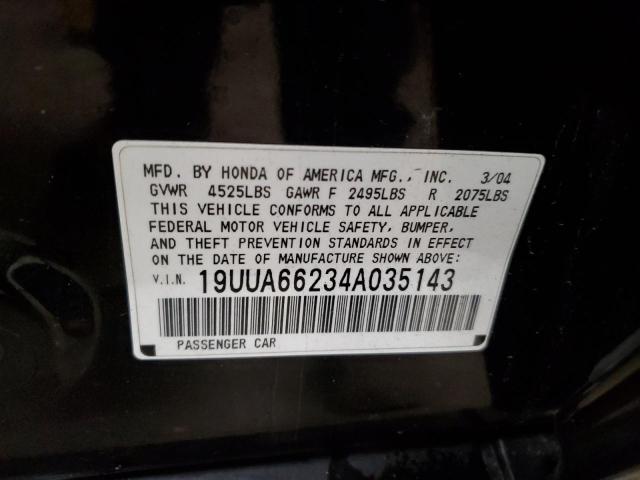 19UUA66234A035143 - 2004 ACURA TL BLACK photo 13