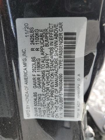 19UUB6F67MA004090 - 2021 ACURA TLX ADVANCE შავი ფოტო 13