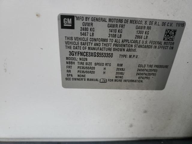 3GYFNCE3XGS553350 - 2016 CADILLAC SRX PERFORMANCE COLLECTION Blanc photo 13