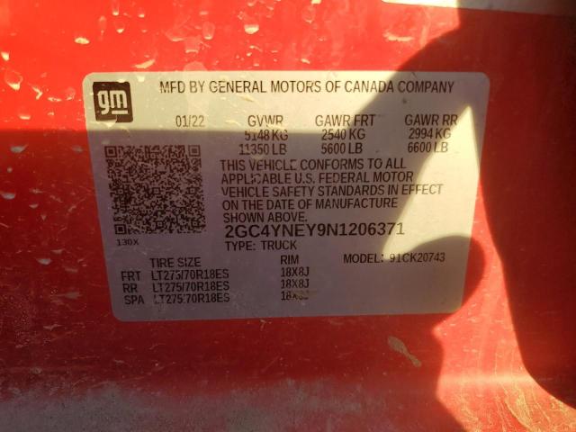 2GC4YNEY9N1206371 - 2022 CHEVROLET SILVERADO K2500 HEAVY DUTY LT RED photo 13